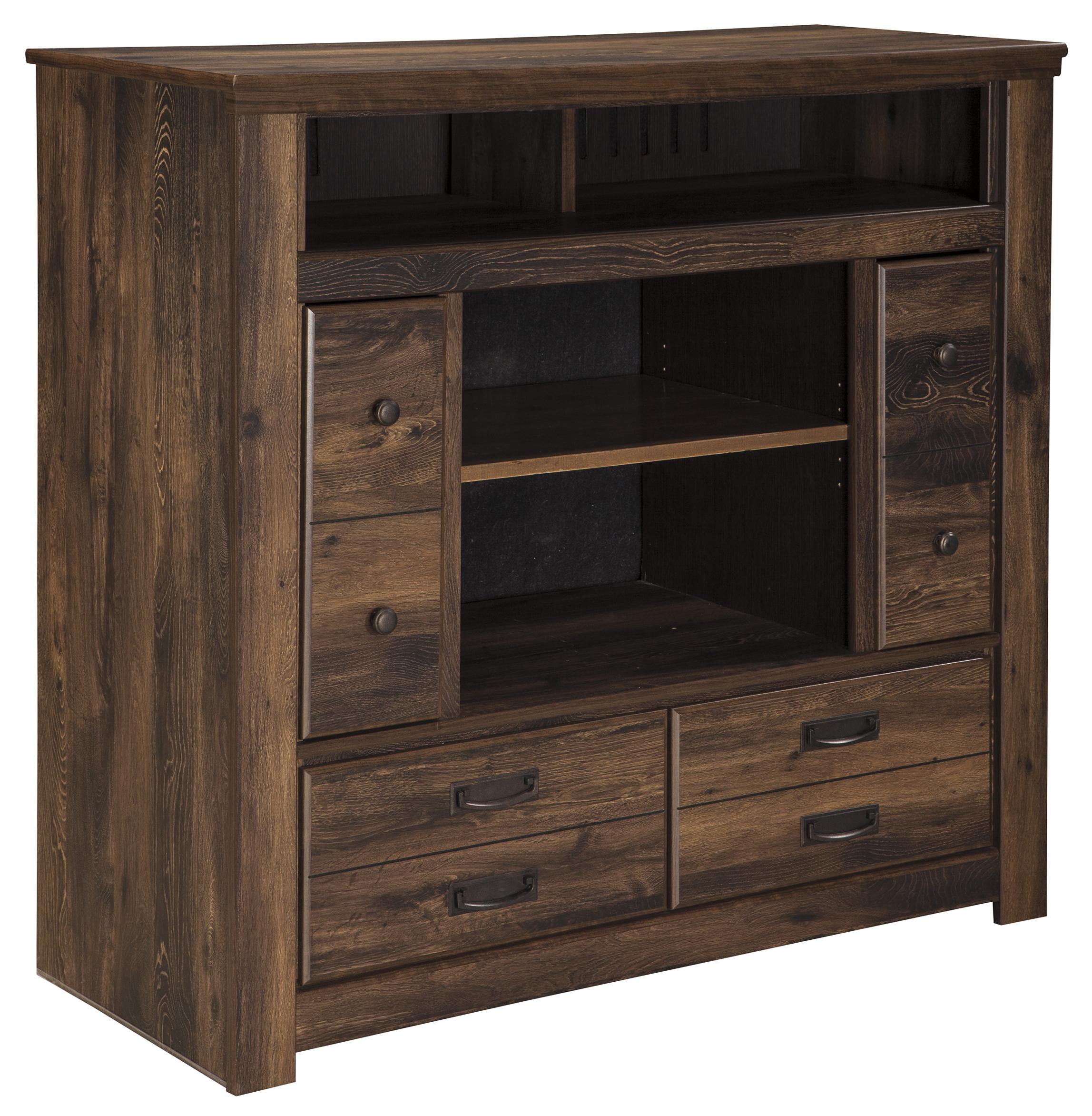 Signature Design by Ashley Quinden Rustic Media Chest with Doors